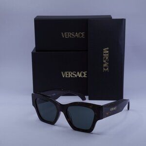 Versace VE4492U 108/87 Square Sunglasses – Dark Havana/Dark Grey